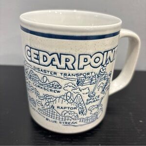 VTG cedar point 90s park map mug disaster transport space coffee tea